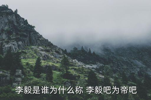  李毅是誰為什么稱 李毅吧為帝吧