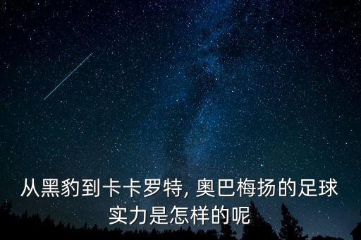 從黑豹到卡卡羅特, 奧巴梅揚(yáng)的足球?qū)嵙κ窃鯓拥哪? class=