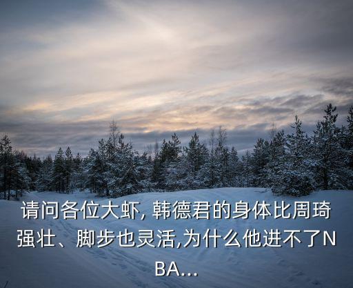 請問各位大蝦, 韓德君的身體比周琦強(qiáng)壯、腳步也靈活,為什么他進(jìn)不了NBA...