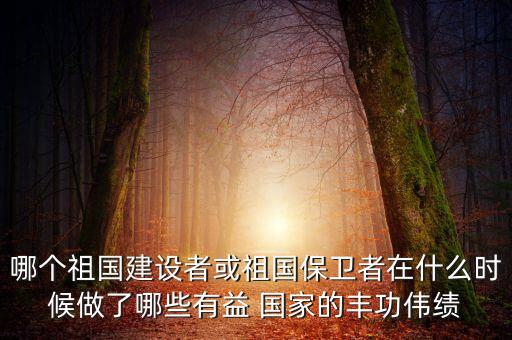 哪個祖國建設者或祖國保衛(wèi)者在什么時候做了哪些有益 國家的豐功偉績