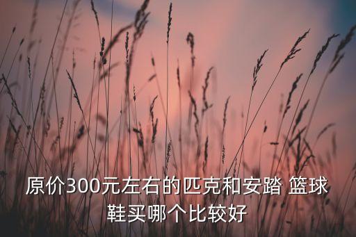 原價300元左右的匹克和安踏 籃球鞋買哪個比較好