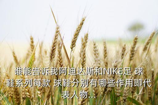 誰能告訴我阿迪達(dá)斯和NIKE足 球鞋系列每款 球鞋分別有哪些作用即代表人物...