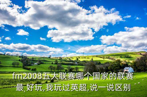 fm2008五大聯(lián)賽哪個(gè)國家的聯(lián)賽最 好玩,我玩過英超,說一說區(qū)別