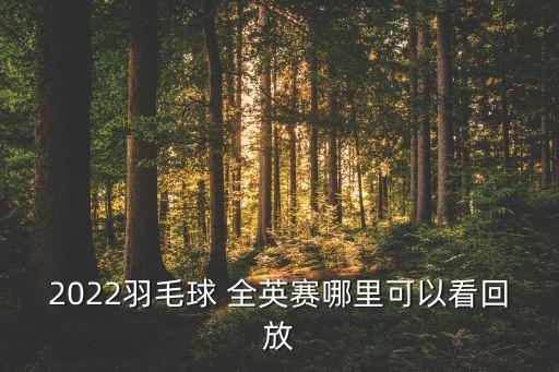 2022羽毛球 全英賽哪里可以看回放