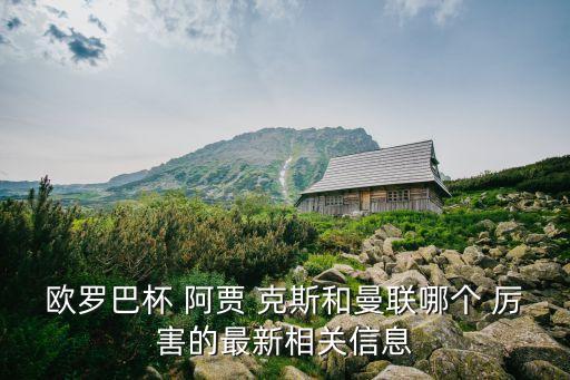 歐羅巴杯 阿賈 克斯和曼聯(lián)哪個 厲害的最新相關(guān)信息