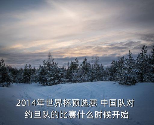 2014年世界杯預(yù)選賽 中國隊對 約旦隊的比賽什么時候開始