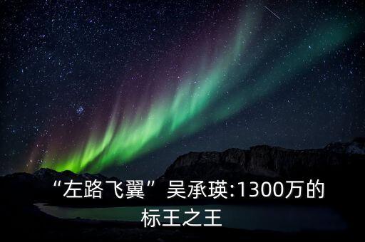 “左路飛翼”吳承瑛:1300萬的 標王之王