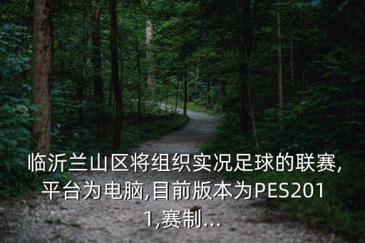  臨沂蘭山區(qū)將組織實況足球的聯(lián)賽,平臺為電腦,目前版本為PES2011,賽制...