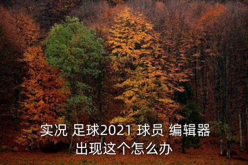  實況 足球2021 球員 編輯器出現(xiàn)這個怎么辦