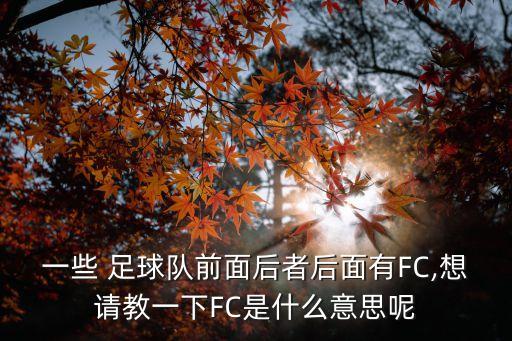 一些 足球隊(duì)前面后者后面有FC,想請(qǐng)教一下FC是什么意思呢