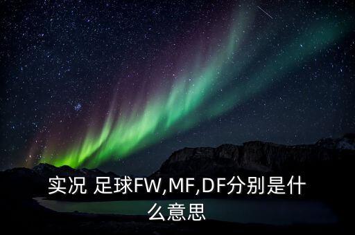 實況 足球FW,MF,DF分別是什么意思