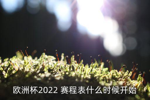 歐洲杯2022 賽程表什么時候開始