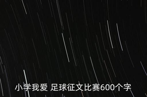 小學我愛 足球征文比賽600個字