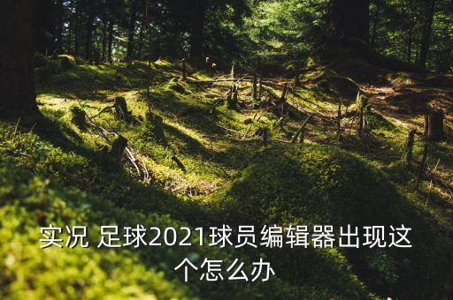 實況 足球2021球員編輯器出現(xiàn)這個怎么辦