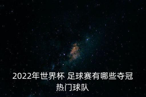 2022年世界杯 足球賽有哪些奪冠熱門球隊