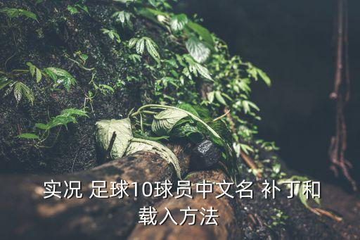  實況 足球10球員中文名 補丁和載入方法