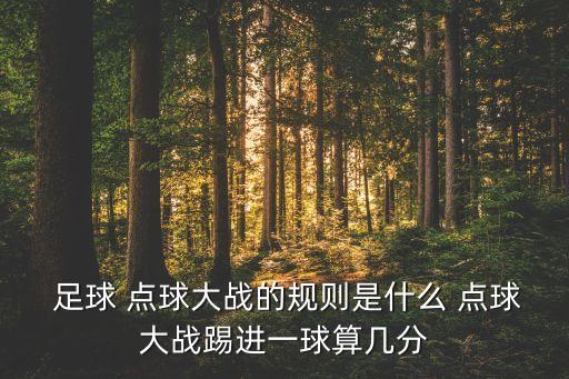  足球 點(diǎn)球大戰(zhàn)的規(guī)則是什么 點(diǎn)球大戰(zhàn)踢進(jìn)一球算幾分