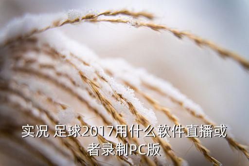 實(shí)況 足球2017用什么軟件直播或者錄制PC版