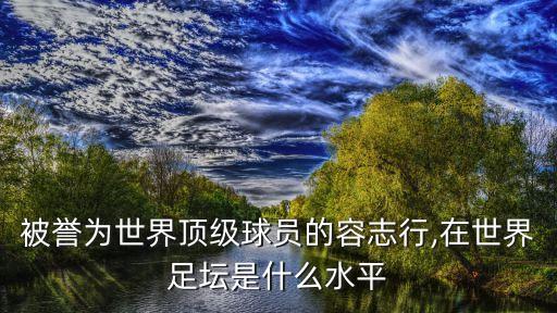 被譽(yù)為世界頂級球員的容志行,在世界足壇是什么水平