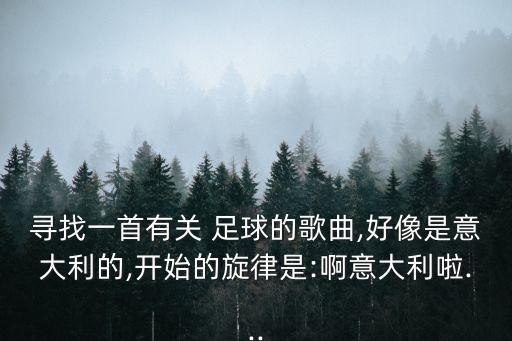 尋找一首有關(guān) 足球的歌曲,好像是意大利的,開始的旋律是:啊意大利啦...