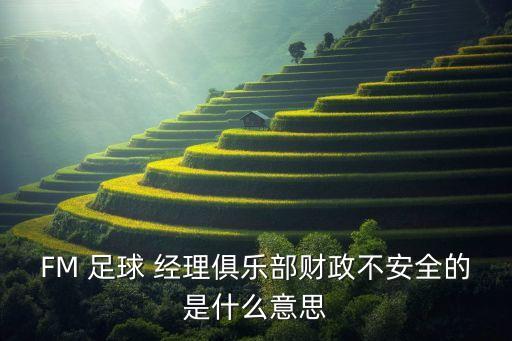 FM 足球 經(jīng)理俱樂部財政不安全的是什么意思