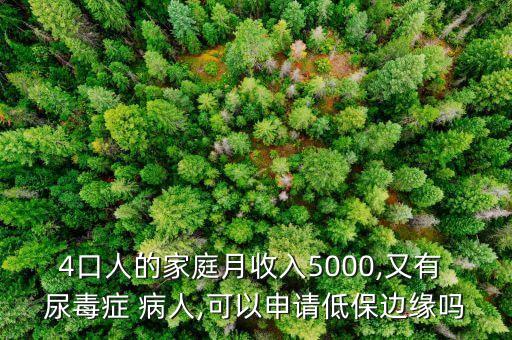 4口人的家庭月收入5000,又有 尿毒癥 病人,可以申請低保邊緣嗎