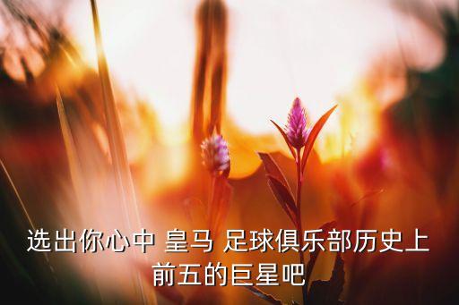 選出你心中 皇馬 足球俱樂部歷史上前五的巨星吧