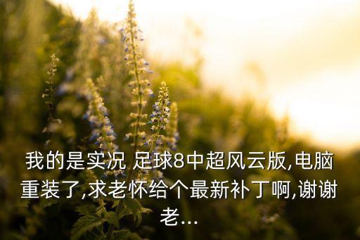 我的是實(shí)況 足球8中超風(fēng)云版,電腦重裝了,求老懷給個(gè)最新補(bǔ)丁啊,謝謝老...