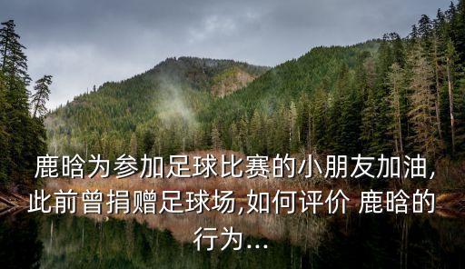  鹿晗為參加足球比賽的小朋友加油,此前曾捐贈足球場,如何評價 鹿晗的行為...