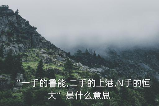 “一手的魯能,二手的上港,N手的恒大”是什么意思