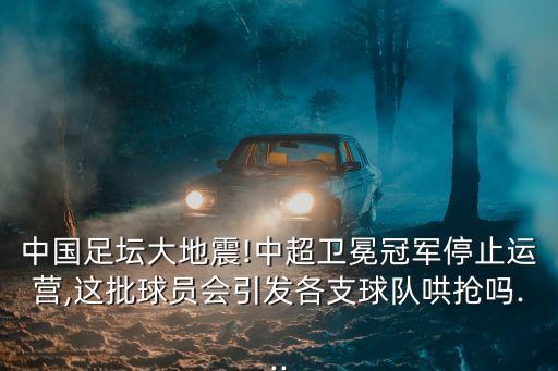 中國(guó)足壇大地震!中超衛(wèi)冕冠軍停止運(yùn)營(yíng),這批球員會(huì)引發(fā)各支球隊(duì)哄搶嗎...