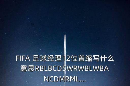 FIFA 足球經(jīng)理12位置縮寫什么意思RBLBCDSWRWBLWBANCDMRML...