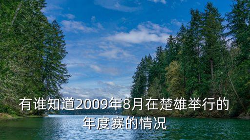 有誰(shuí)知道2009年8月在楚雄舉行的年度賽的情況