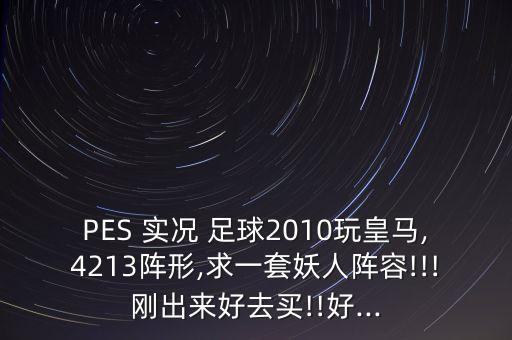 PES 實況 足球2010玩皇馬,4213陣形,求一套妖人陣容!!!剛出來好去買!!好...