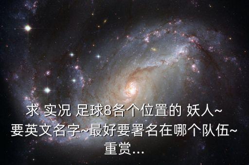 求 實況 足球8各個位置的 妖人~要英文名字~最好要署名在哪個隊伍~重賞...